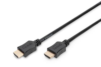 Digitus AK-330107-050-S HDMI-kabel HDMI Aansluitkabel HDMI-A-stekker, HDMI-A-stekker 5.00 m Zwart Audio Return Channel (ARC), Vergulde steekcontacten