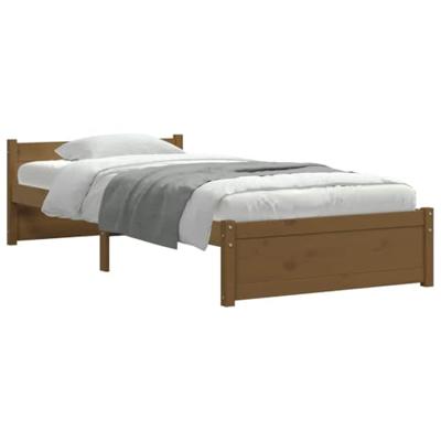 Bedframe massief hout honingbruin 75x190 cm