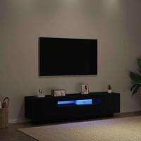 TV-kast Zwart 160 x 35 x 40 cm Bewerkt hout - thumbnail