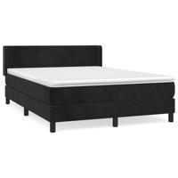 Boxspring met matras fluweel zwart 140x190 cm - thumbnail