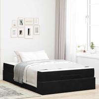 Bedframe met matras met opslag Zwart 120 x 190 cm Fluweel - thumbnail