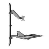 My Wall HL64L Monitor-wandbeugel 1 stuks 43,2 cm (17) - 81,3 cm (32) Zwart In hoogte verstelbaar, Kantelbaar, Zwenkbaar, Toetsenbordhouder - thumbnail