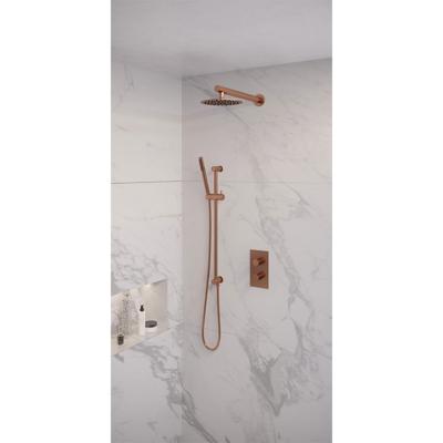 Inbouw Regendouche Set Brauer Copper Edition Wanduitloop Ronde Hoofddouche 20 cm Met Glijstang Koper