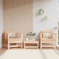 Tuinstoelen 2 st massief grenenhout - thumbnail