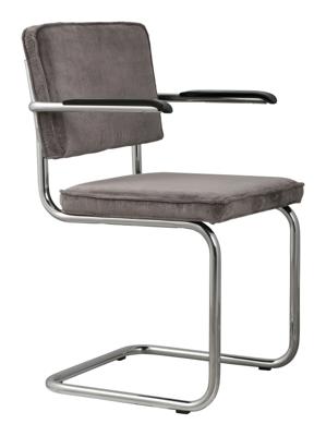 Zuiver Eetkamerstoel 'Ridge' Ribstof, kleur Grijs