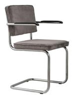 Zuiver Eetkamerstoel 'Ridge' Ribstof, kleur Grijs - thumbnail