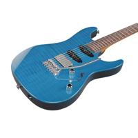 Ibanez MMN1 Transparent Aqua Blue Martin Miller Signature elektrische gitaar met koffer - thumbnail