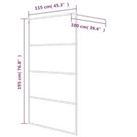 VidaXL Inloopdouchewand 115x195 cm mat esg-glas zwart - thumbnail