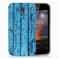 Nokia 1 | Bumper Hoesje | Wood Blue - thumbnail