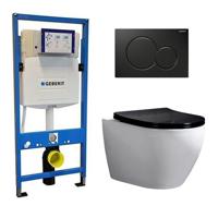 Geberit Toiletset Beauti Flatline Zwart Rimfree Softclose Quickrelease Toiletbril Sigma 01 Zwart - thumbnail