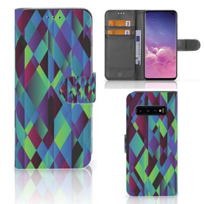 Samsung Galaxy S10 | Book Case | Abstract Green Blue
