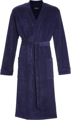 Badstoffen heren badjas nachtblauw
