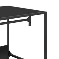 Kledingkast 90x50x180 cm bewerkt hout zwart - thumbnail