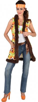 Hippie vest lang circle green