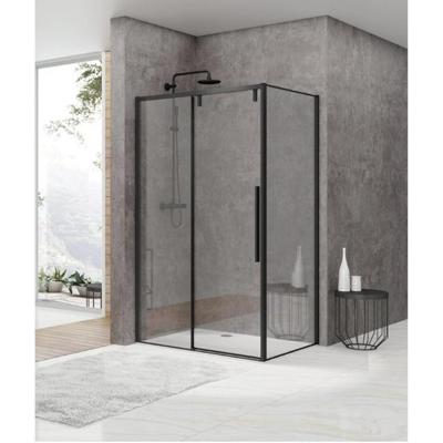 Van Rijn Products ST06 Softclose schuifdeur - 158.5x200cm - helder glas - dikte 8mm - tbv hoekcabine - incl. greep - zwart ST06350160ZW