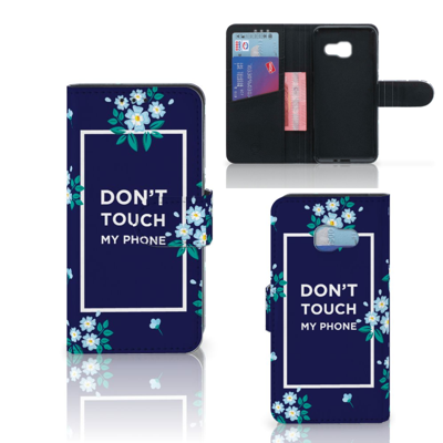 Samsung Galaxy A3 2017 Portemonnee Hoesje Flowers Blue DTMP Samsung Galaxy A3 2017 Portemonnee Hoesje Flowers Blue DTMP