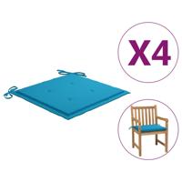 VidaXL Tuinstoelkussens 4 st 50x50x4 cm oxford stof blauw - thumbnail