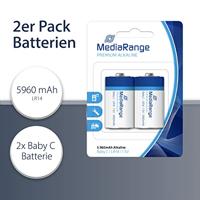 MediaRange MRBAT108 Batterijen Baby C LR14 2 Stuks Batterijtype Alkaline 1,5 Volt Blauw/Wit - thumbnail