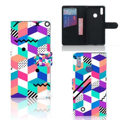 Huawei Y7 (2019) | Book Case | Blokken Kleurrijk Huawei Y7 (2019) | Book Case | Blokken Kleurrijk