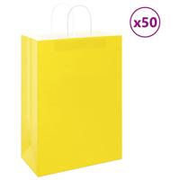VidaXL Papieren zakken 50 st met hengsels 32x17x44 cm geel - thumbnail