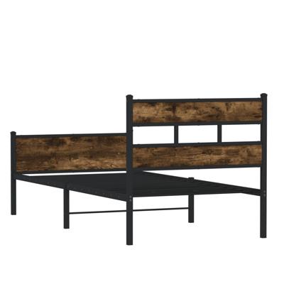 Bedframe zonder matras hout gerookt eikenkleurig 107x200 cm - thumbnail