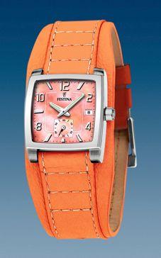 Horlogeband Festina F16181-6 Leder Oranje 17mm Horlogeband Festina F16181-6 Leder Oranje 17mm