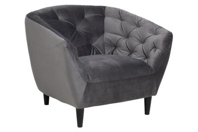 Fauteuil 'Loes' Velvet, kleur donkergrijs