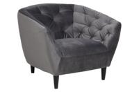 Fauteuil 'Loes' Velvet, kleur donkergrijs - thumbnail