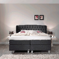Dreamhouse - Nice Comfort Vlakke Boxspring - Antraciet - 180 x 200 / met montage / GRATIS levering - thumbnail