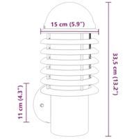 VidaXL Buitenwandlampen 2 st roestvrij staal zilverkleurig - thumbnail