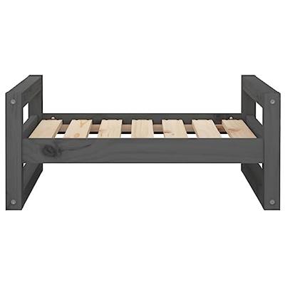 VidaXL Hondenmand 65,5x50,5x28 cm massief grenenhout grijs