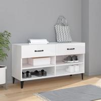 VidaXL Schoenenkast 102x35x55 cm bewerkt hout hoogglans wit - thumbnail