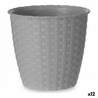Bloempot Stefanplast Grijs Plastic 14 x 13 x 14 cm (12 Stuks)