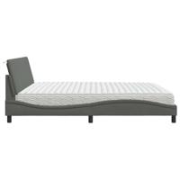 Bed met matras "Hanko" stof donkergrijs 200x200 cm - thumbnail