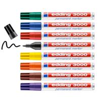 Edding permanent marker 3000, doos van 10 stuks in geassorteerde kleuren - thumbnail
