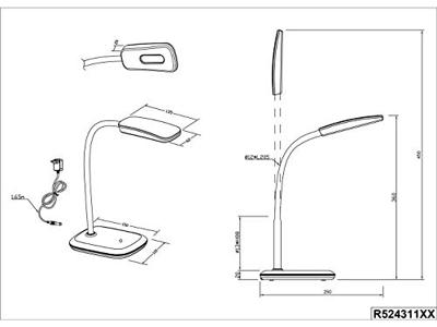 Trio Zwarte bureaulampBoa - R52431187