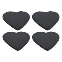 Onderzetter leisteen hart 10cm set a 4 - thumbnail
