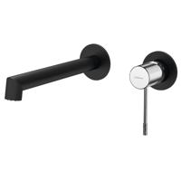 Wastafel Mengkraan 2-gats Hangend Hoog Sapho Solaris Mat Zwart/Chroom - thumbnail