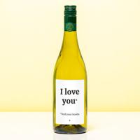Wijnfles I love you and your boobs - Wit (Sauvignon Blanc) - thumbnail
