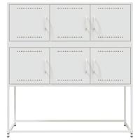Dressoir 100,5x39x107 cm koudgewalst staal wit - thumbnail