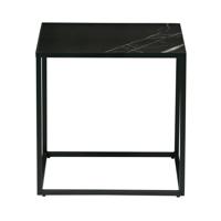 vtwonen Vierkante Bijzettafel 'Side M' Zwart marmer, 45 x 45cm - thumbnail