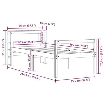 Seniorenbed met hoofdbord massief grenenhout 90x190 cm