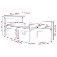 Seniorenbed met hoofdbord massief grenenhout 90x190 cm - thumbnail