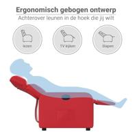 Fauteuil verstelbaar elektrisch kunstleer rood - thumbnail