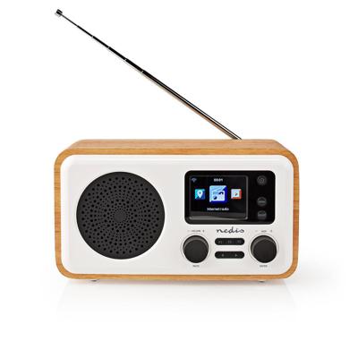 Internetradio | Tafelmodel | Bluetooth® / Wi-Fi | DAB+ / FM / Internet | 2.4 " | Kleurenscherm | 7 W | Afstandbestuurbaar | App-gestuurd | Wekker | Bruin / Wit
