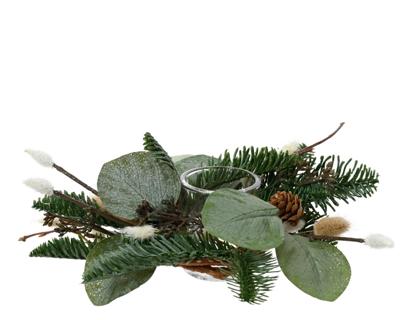 Decoris Theelichthouder met kerstgroen