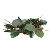 Decoris Theelichthouder met kerstgroen - thumbnail