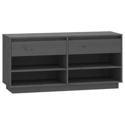 VidaXL Schoenenkast 110x34x52 cm massief grenenhout grijs