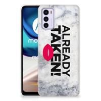 Motorola Moto G42 | Siliconen hoesje | met naam Already Taken White - thumbnail