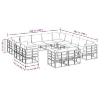 Tuinbankenset met kussen 13 pcs Zwart Aluminium - thumbnail